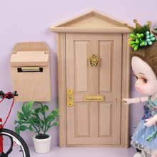 1:12娃娃屋dollhouse迷你家具配件diy微场景模型素坯尖顶门信箱