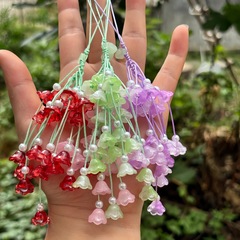 铃兰有钱花粉白渐变铃兰新中式挂坠车挂包挂饰品景区文创礼品