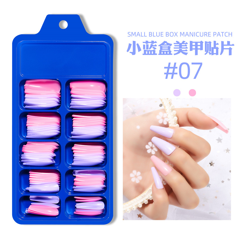 Caja azul pequeña placa de uñas 07