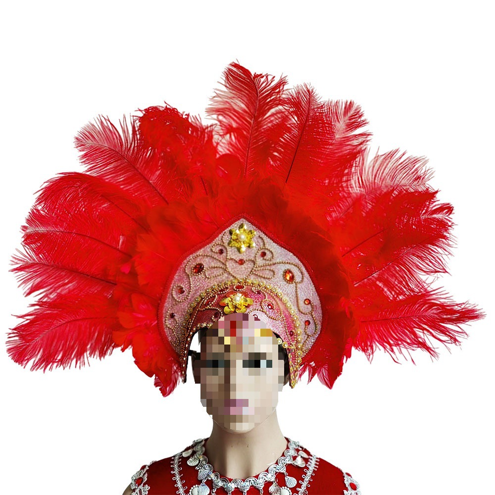 狂欢节桑巴舞蹈演出走秀发箍装饰印度舞肚皮舞表演羽毛头饰