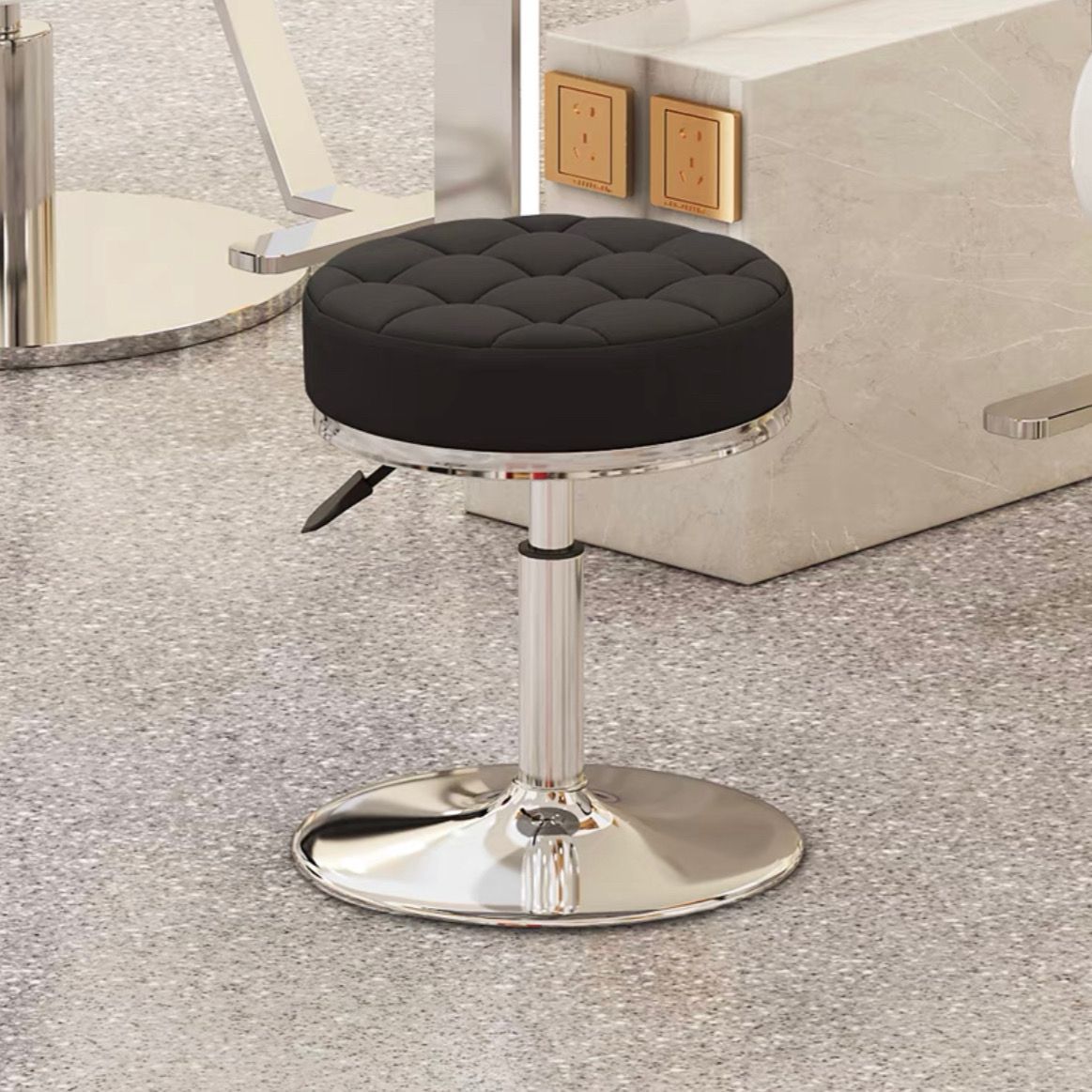 Barbería silla de corte de pelo taburete de carpintería elevación rotatoria taburete redondo polea doméstica barbería salón de belleza taburete