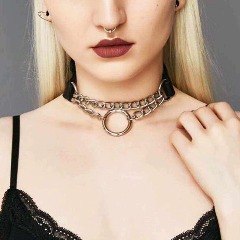Fashionable polyurethane ring, choker, necklace, chain, European style, punk style