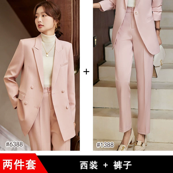 Fuchsia classic suit jacket, trousers