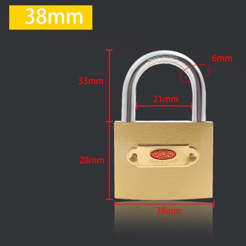 Imitación de cobre de una sola palabra candado abierto hogar antirrobo puerta a prueba de explosiones candado cerradura del Gabinete cerradura del cajón cerradura del dormitorio del estudiante