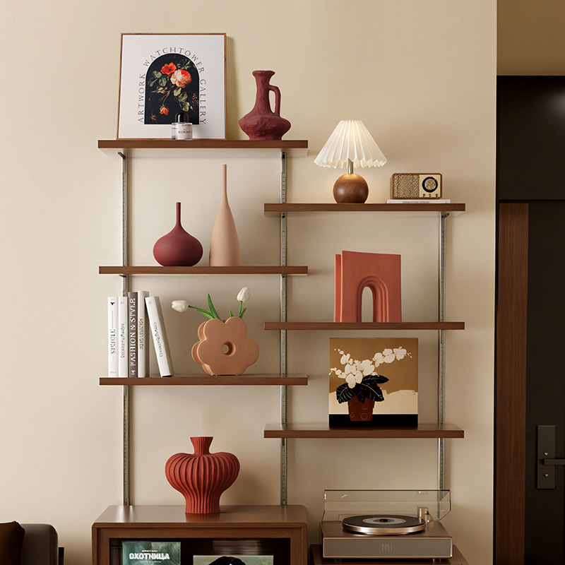 Behanmei Retro Vase, High-End Home Bookshelf, Entrance Wine Cabinet, Display Cabinet, Living Room Decoration Set