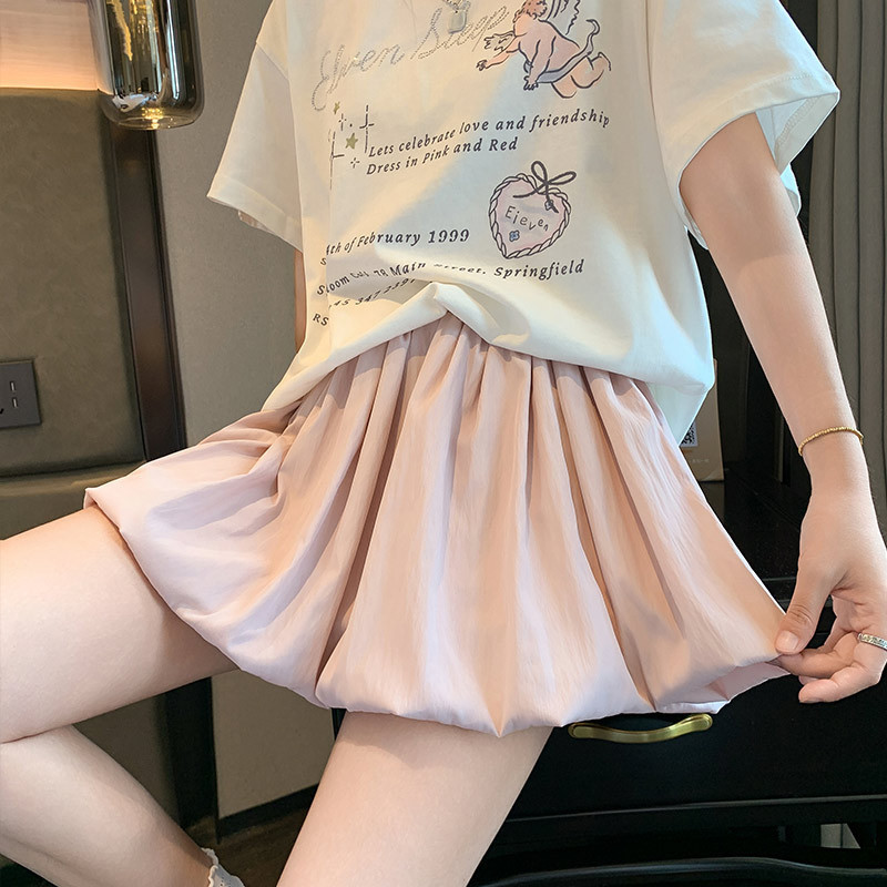 白色花苞短裙女夏季薄款2025新款气质显瘦半身裙小个子a字蛋糕裙|undefined