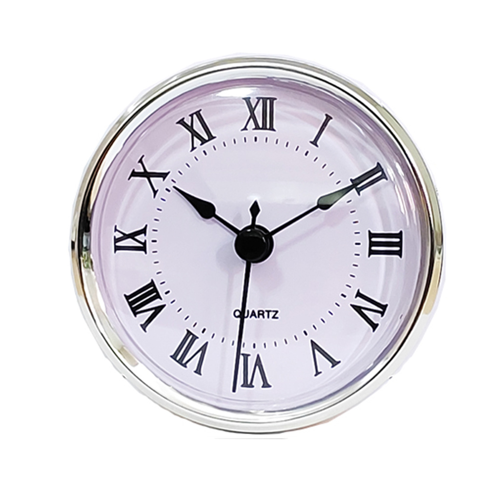 Amazon venta caliente reloj de cristal 80mm colmillos insertables artesanía con incrustaciones de reloj de cuarzo núcleo de reloj