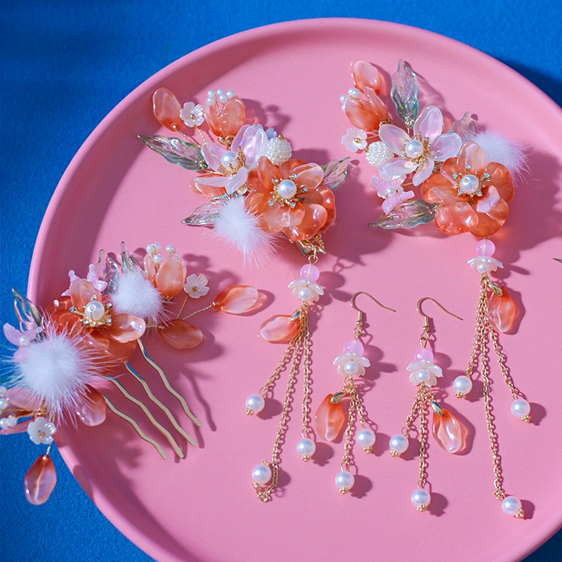 Антикварная ханьфу супер фея кисточка ювелирные изделия шпилька Цветная глазурь костюм шпилька гребень головной убор шаг за шагом шпилька для волос аксессуары для древних костюмов