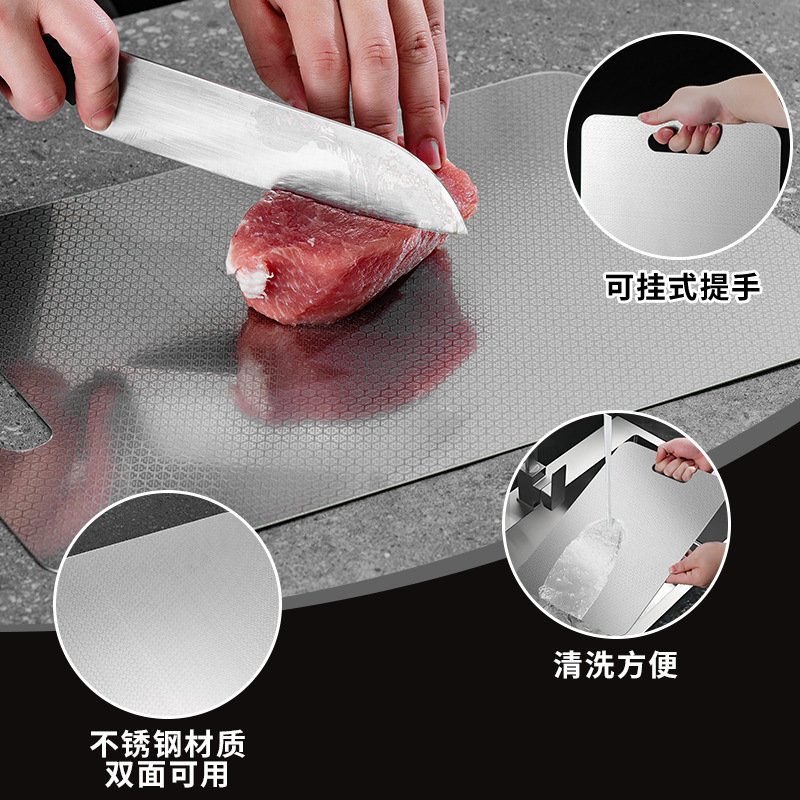 Hoja de panal engrosada Tablero de cortar de acero inoxidable 316 Tablero de cortar de frutas de corte doméstico antibacteriano y a prueba de moho Tablero de cortar