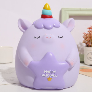 New Star Unicorn Piggy Bank Vinyl Only Can't Enter Piggy Bank Home Decoration Ornaments Children's Gift