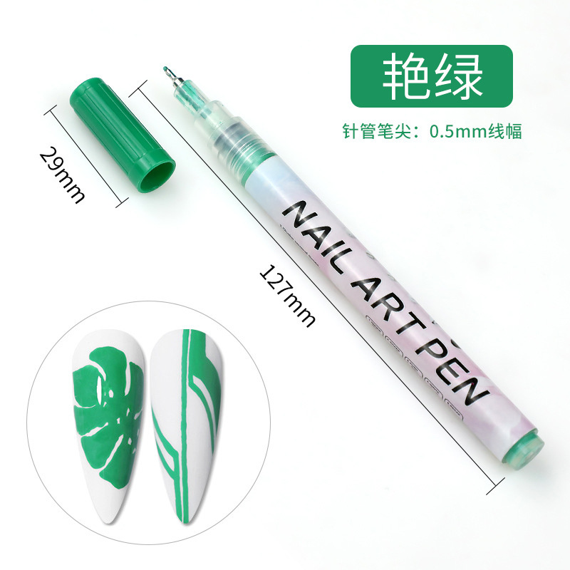 SOMEQI Bolígrafo para decoración de uñas de 12 colores para pintar y puntear, bolígrafo con punta de aguja para diario DIY, bolígrafo para delinear, bolígrafo para grafiti para decoración de uñas.