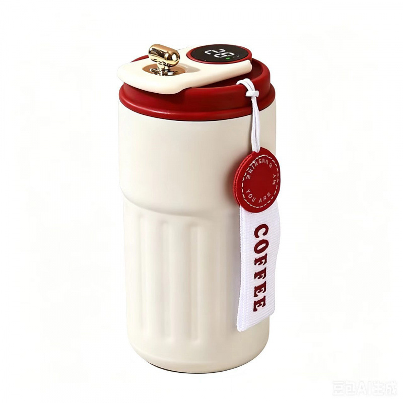 Taza de café blanco rojo 450ml
