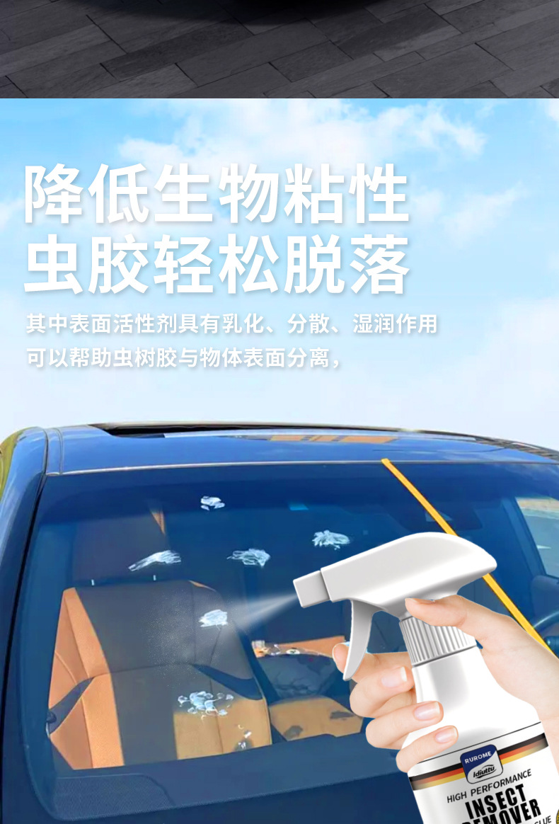 Ldiuttu Insect Glue and Tree Sap Cleaner, Bird Droppings Resin Remover, Stain Remover, Insect Glue and Tree Sap Remover