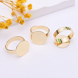 ��ɫ14k�����ָ��15mmƽ����н�ָ����diy���Ʒ��ָȦ�������