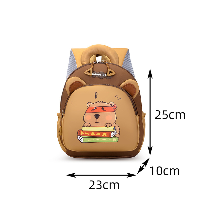 Transfronterizo nueva mochila de niñas Capibara mochila de niños 3 - 6 años de edad 5 gran capacidad mochila de jardín de infantes para niños