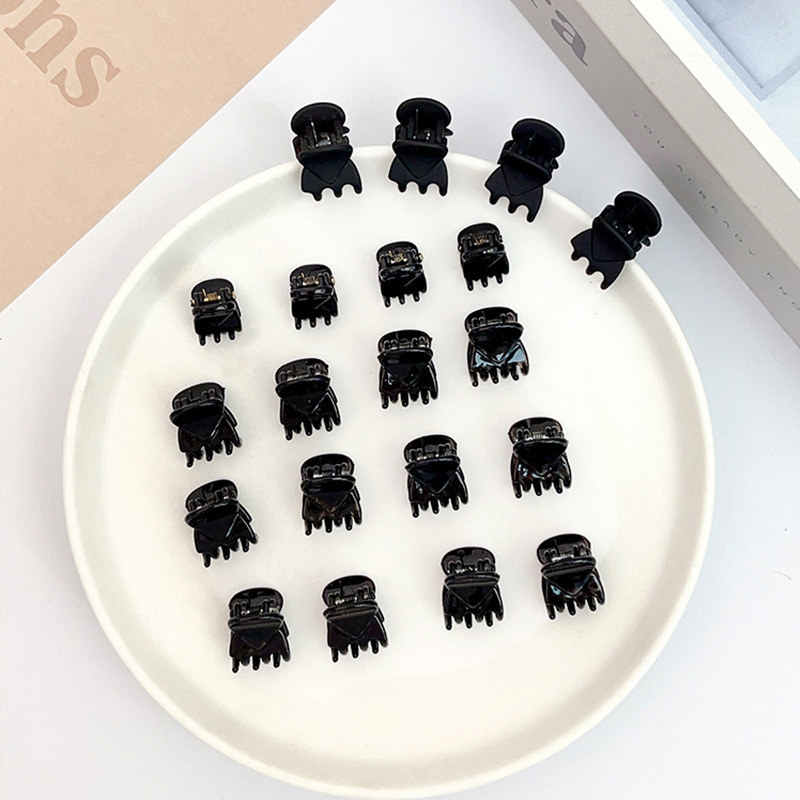 黒ミニ前髪クリッププリンセスヘッド小さなヘアクリップ女性のための 2025 新しいサイド前髪ヘアクリップヘアピン頭飾り|undefined