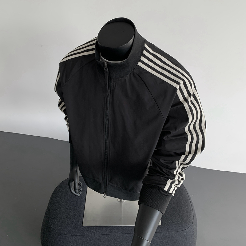 American Ma1 Bomber Jacket Men's Deconstructed Scimitar Short Work Jacket Autum Silhouette Lapel Baseball Uniform