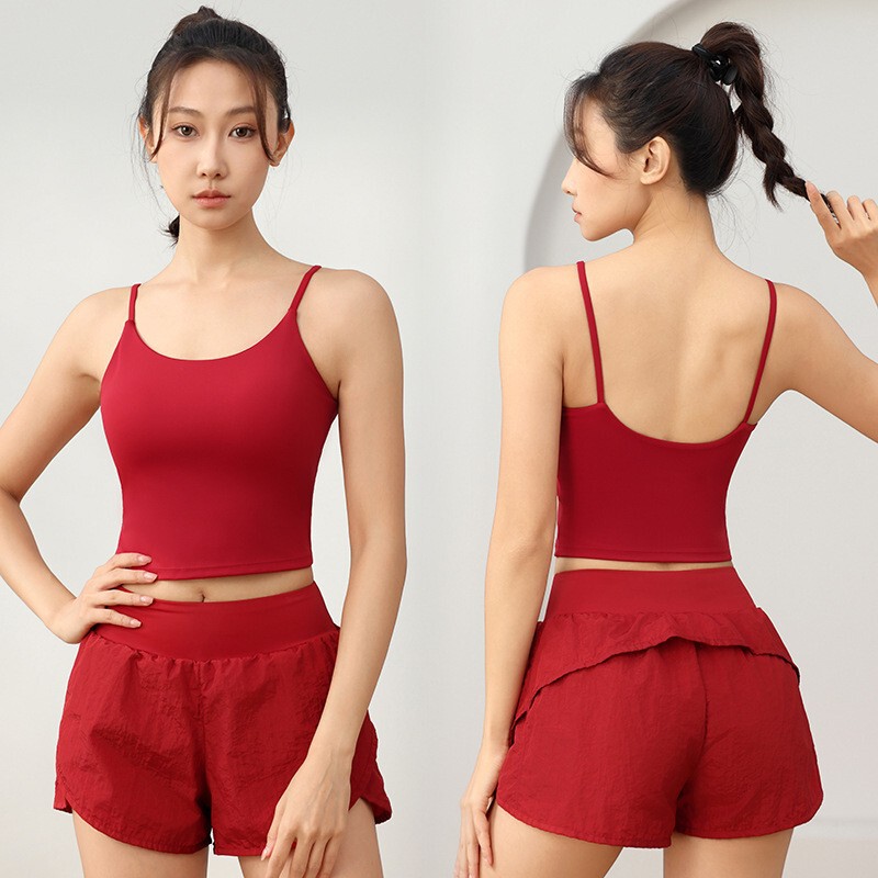 Explosive Quick-drying Push-up Slim-fit No-mark One-piece Vest Naked Yoga Sports Sling Slim Outer Wear Base