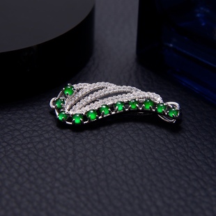 Jin Yutang Silver Set Emerald Egg Noodles Hairpin