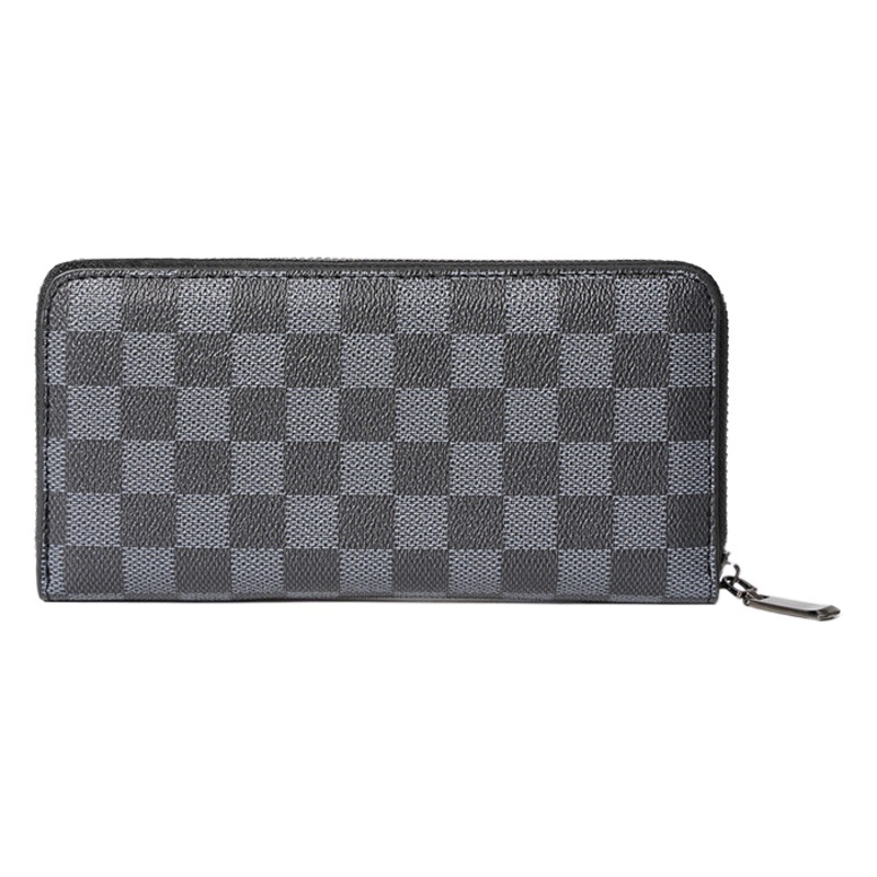 New Large Capacity Plaid Long Wallet Korean Men's Bag Multi-Card Wallet Coin Wallet Casual Fashion Mobile Phone Bag