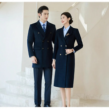 冬季商务男女士羊毛呢子外套中长款毛呢大衣公务员银行售楼工作服