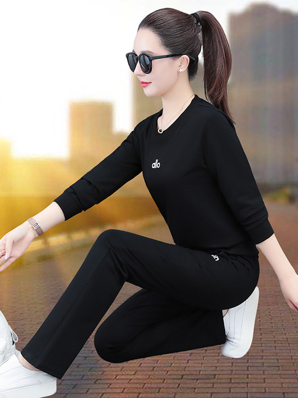 休闲运动服套装女士春秋2025新款爆款秋季减龄妈妈时尚洋气两件套|undefined