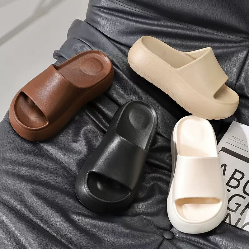 厚底拖鞋轻便舒适纯色高跟松糕跟女鞋时尚新款外穿防滑女凉拖鞋夏