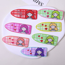 磨砂子弹头亚克力 印花小女孩DIY发夹发卡侧边鸭嘴夹发饰配件材料