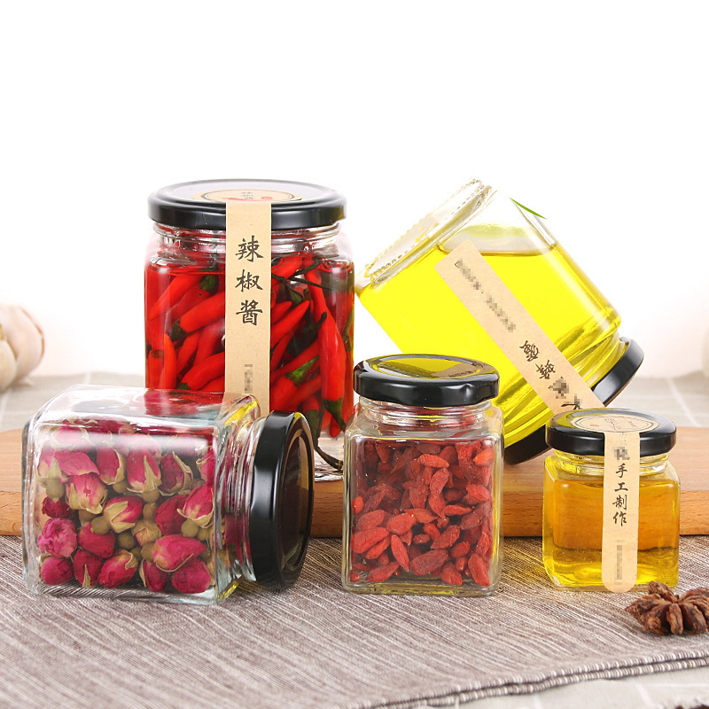批发方形果酱玻璃瓶蜂蜜瓶牛肉酱瓶罐头瓶辣椒酱玻璃瓶酱菜瓶空瓶|undefined