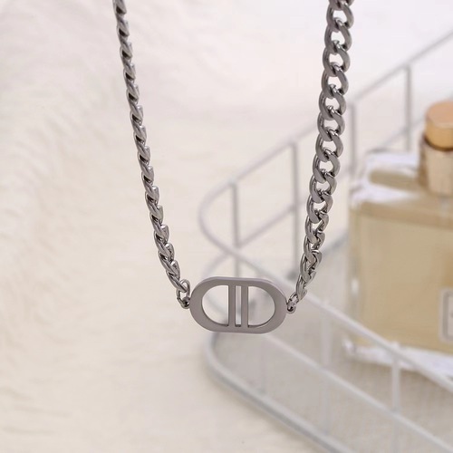Kang Jeong Lee Unisex Chain Necklace with High-End Titanium Steel, Non-Fading Style, Cubic Link Accessory