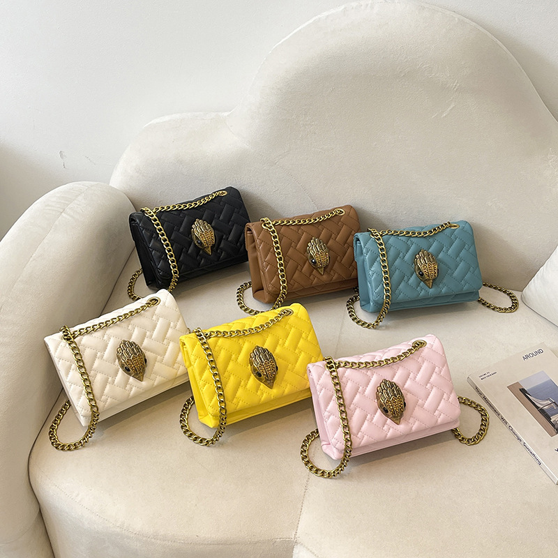 New Large-Capacity Women's Personalized Rhombus Embroidered Eagle Head Bag, Niche Design, Fashionable and Versatile Small Square Bag, Single Shoulder Women's Bag New Large-Capacity Women's Personalized Rhombus Embroidered Eagle Head Bag, Niche Design, Fashionable and Versatile Small Square Bag, Single Shoulder Women's Bag