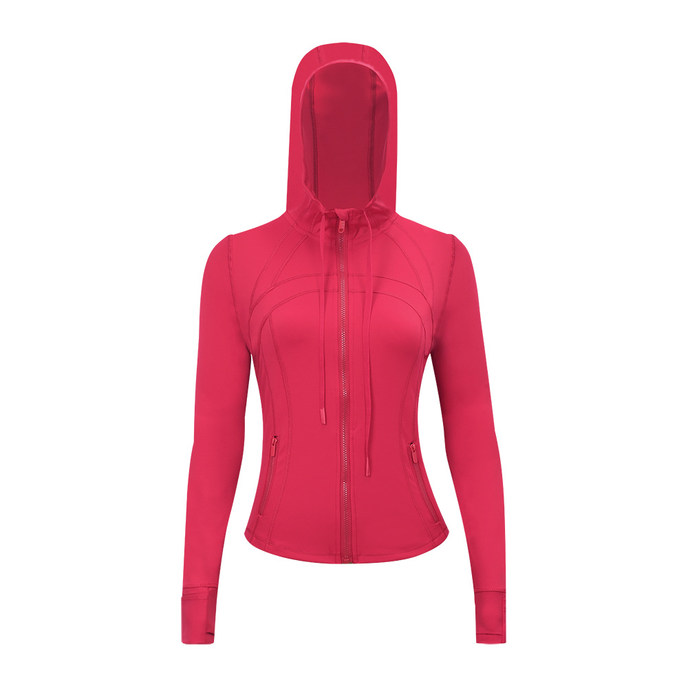 Women's Clothing Slim Fit Hooded Jacket For Women Zipper Cardigan Fitness Top For Running Yoga Sports In Stock_ecoleips.com