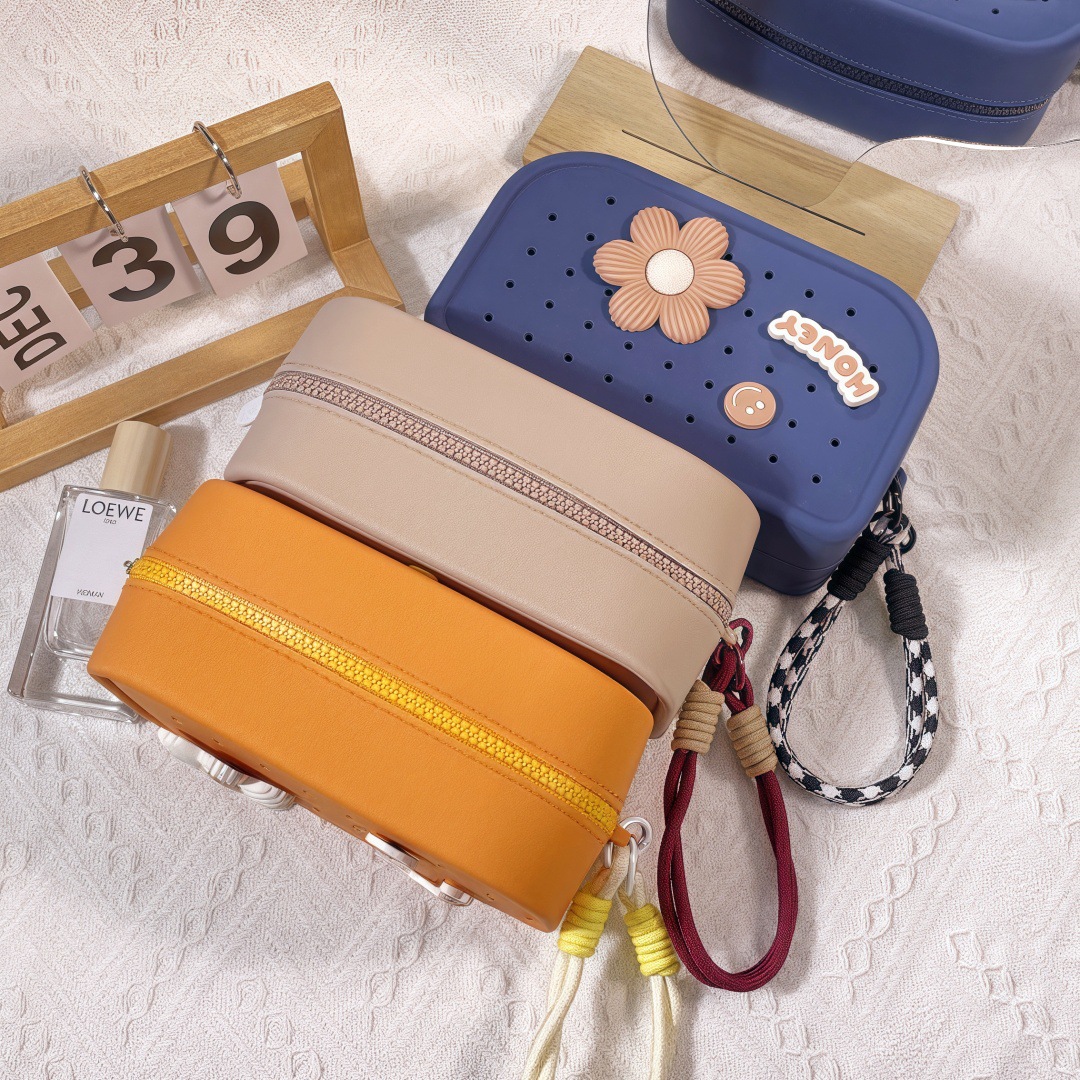 Nueva bolsa de silicona agujero portátil bolsa de silicona agujero adorable INS versión de agujero agujero bolsa de silicona DIY pieza bolsa de silicona