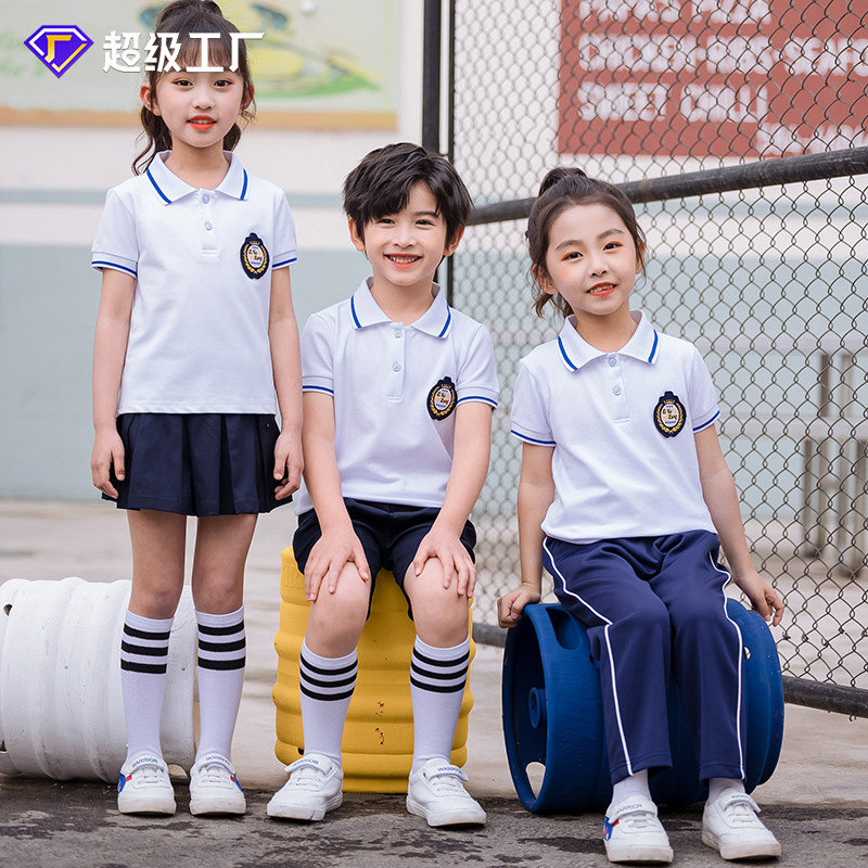 Kindergarten uniforms entry photos, summer clothes, sports style primary school uniforms, short-sleeved T-shirts, children's class uniforms, sports suits