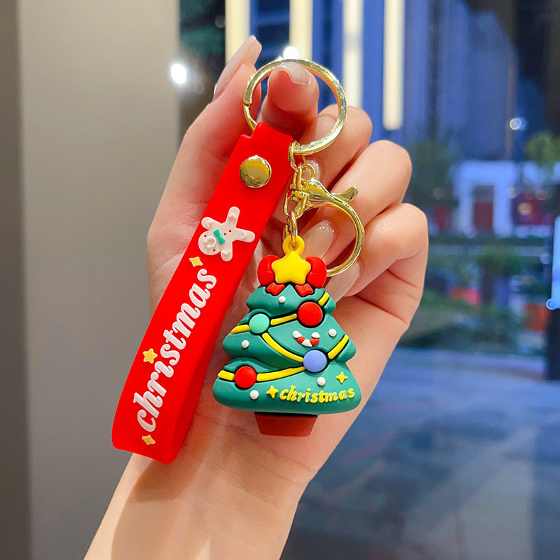 国境を越えたサンタクロースのキーホルダークリスマスペンダントクリスマスツリートナカイ人形バッグキーホルダープレゼント卸売り|undefined