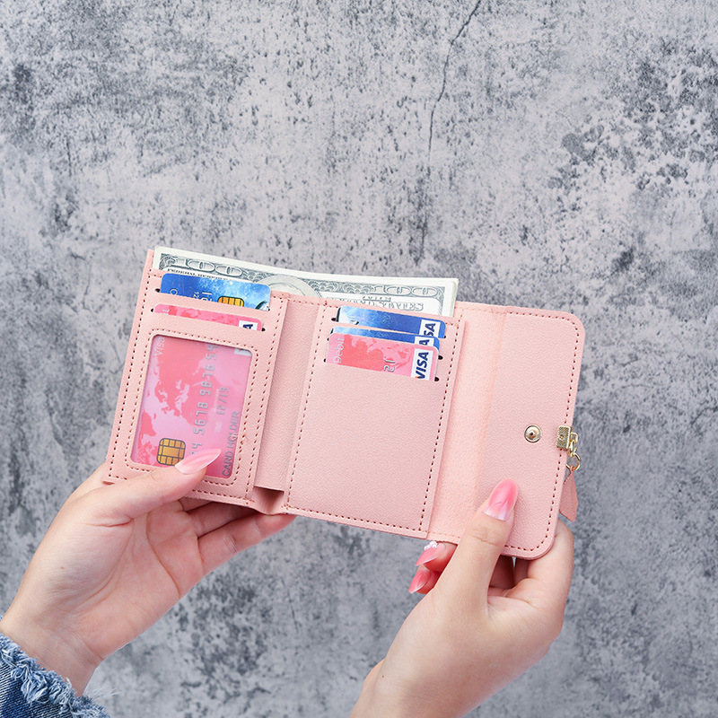Monedero femenino plegable simple