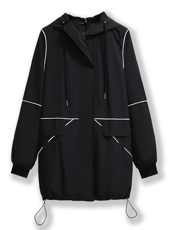 Trench coat, demi-season windproof keep warm jacket, plus size