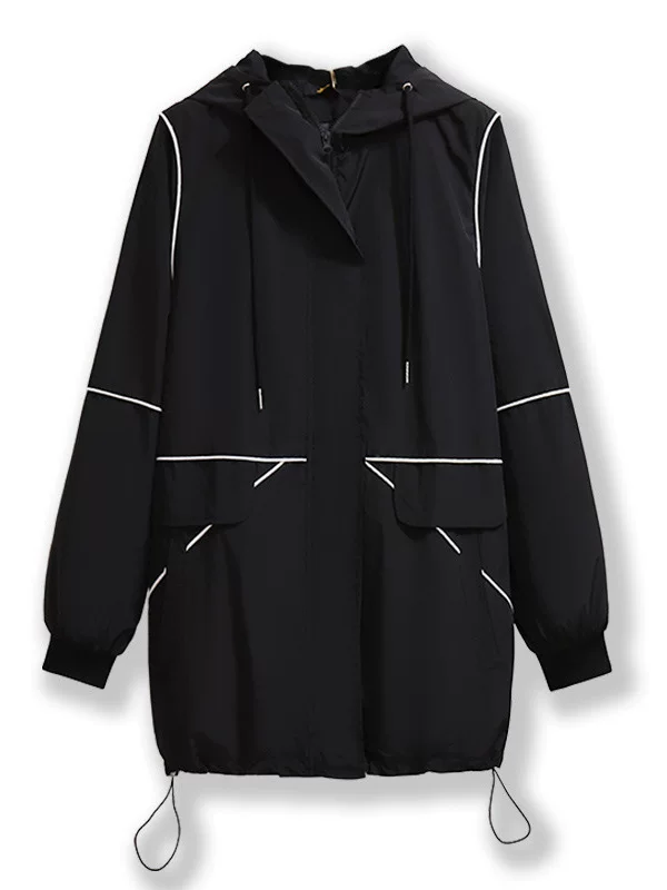 Trench coat, demi-season windproof keep warm jacket, plus size