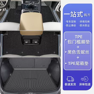 Pack Threshold TPE Car Foot — Ayaqaltılar (Kovriklər) - 25-models-byd-song-prodmihigh-end-full-surround-double-layer-black-package-door-sill-mats-chenille-carpet-trunk-mat