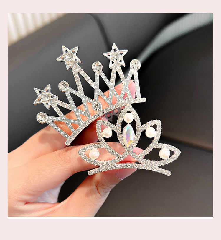 Classic Style Crown Metal Rhinestone Plating Crown display picture 2