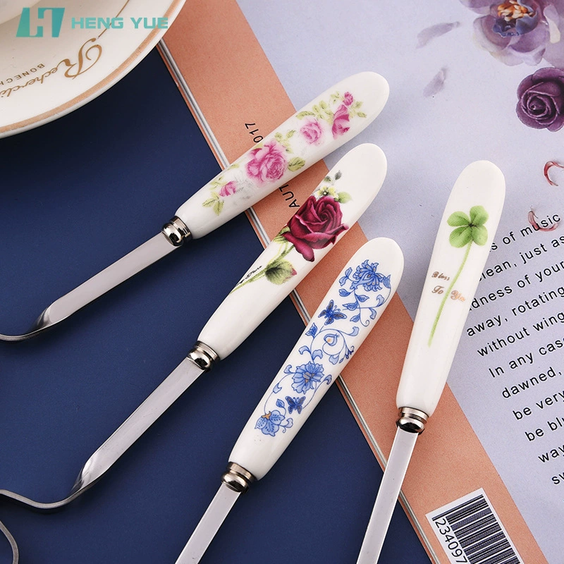 Ceramic handle stainless steel, coffee mixing stick