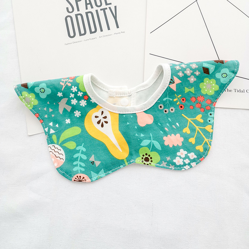 Bebé recién nacido otoño e invierno nuevo estilo flor saliva toalla algodón bebé impermeable escupir babero 360 grados rotación