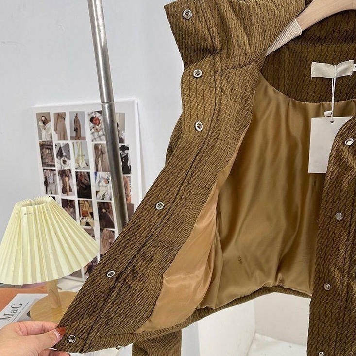 Abbigliamento da donna, cappotti invernali, giacche per donna, corto cappotto invernale in cotone largo in stile coreano, giacca dal design spesso di piccole dimensioni, giacca in cotone in stile coppia_voghion.com