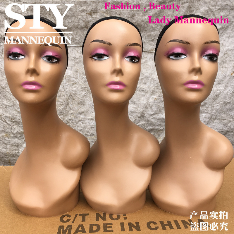 STYヘッドモデルメーカー直販かつらモデルの女性帽子モデルのダミーヘッドモデルのショーウインドーに模型道具を展示します。|undefined