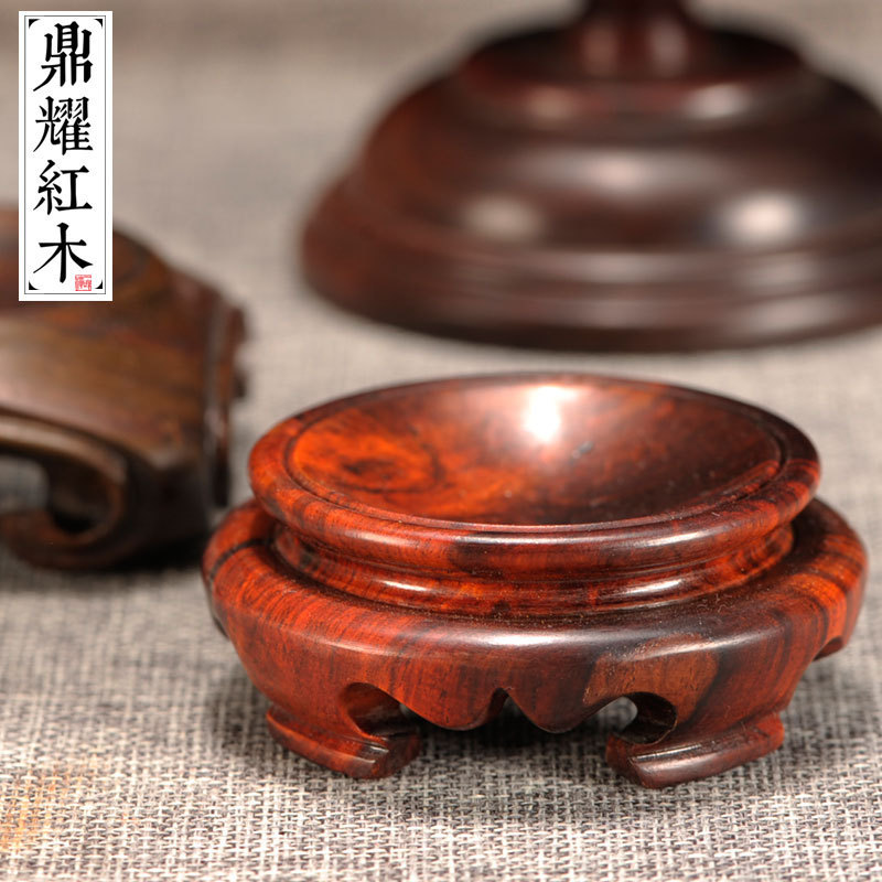 Red acid branch crystal ball base Moon Earth AR model base wooden gourd base concave stone base