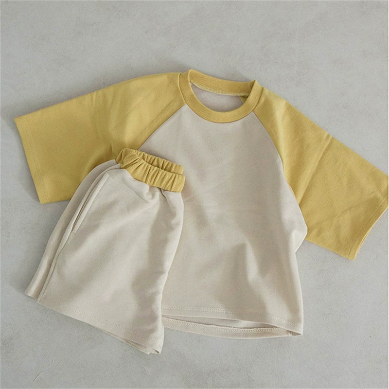 Summer Clothing Set (Brand) Unisex, Shorts & Short-Sleeve Top, Korean Style, Kids 70–120 cm