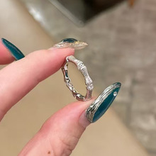 银饰新款925银竹报平安 纯手工拉丝竹节戒指环高级感日常百搭