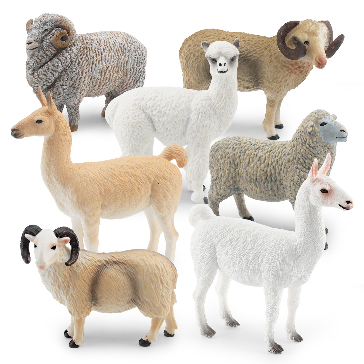 Cross-border simulación granja animal ovejas modelo pan ángulo cabra ovejas pequeña alpaca hierba barro caballo estática decoración de escritorio