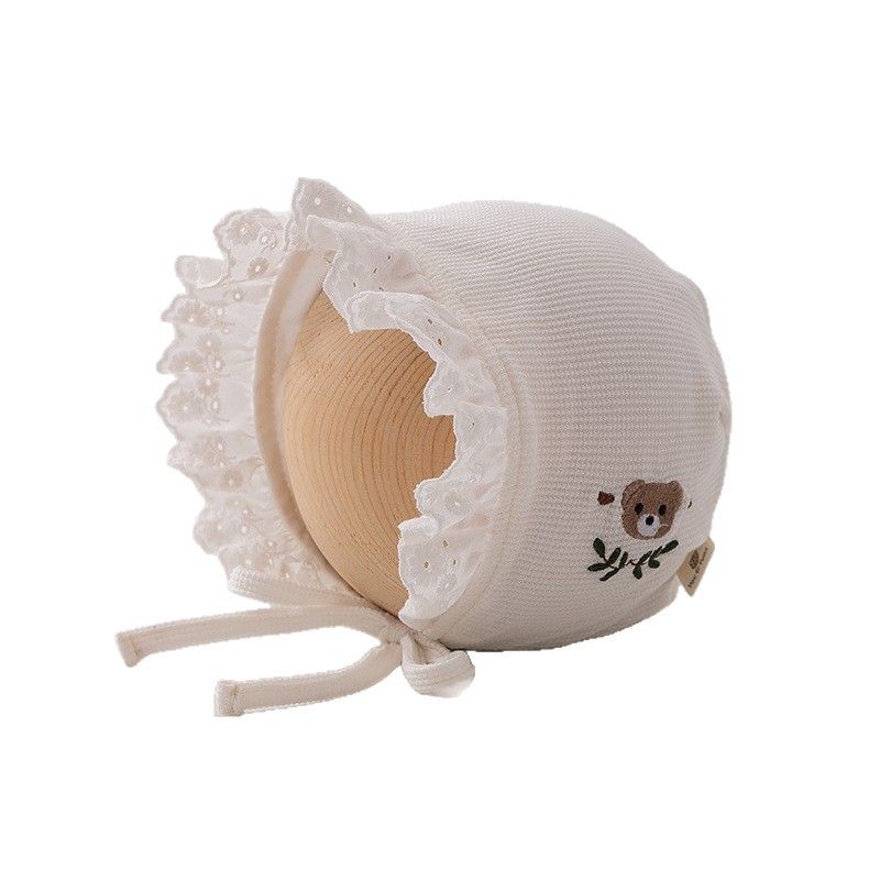 3-12 Meses de primavera y otoño delgado lindo super adorable algodón primavera recién nacido mes pequeño sombrero de la princesa de la corte