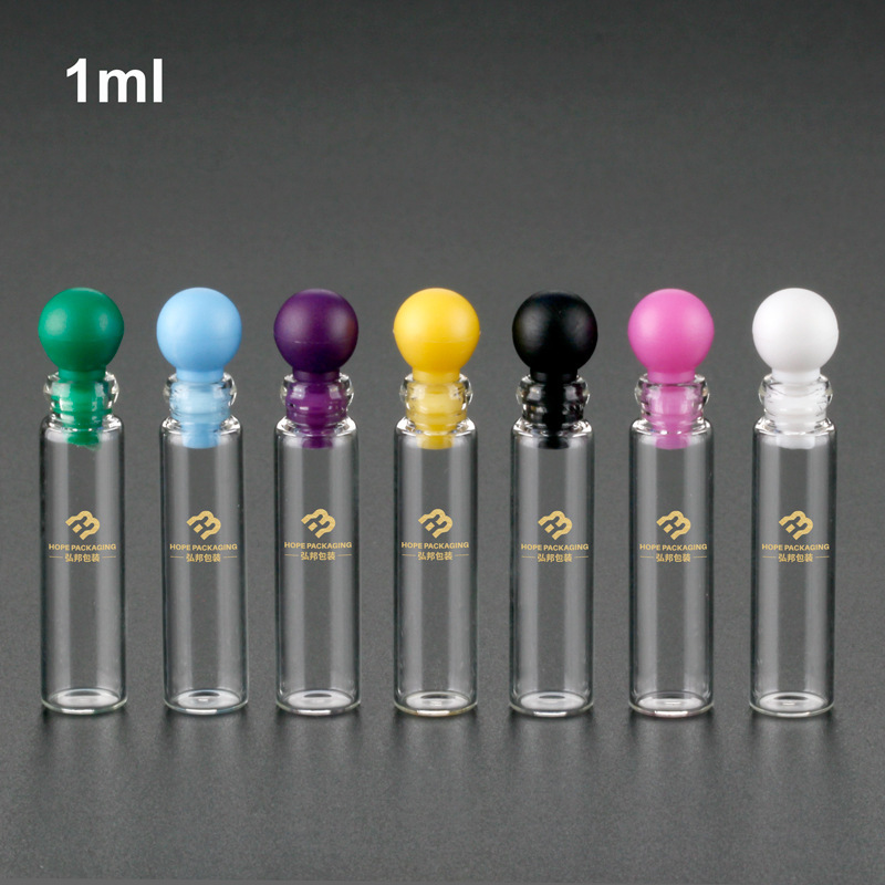 1ml perfume bottle, trial bottling, sample bottle, perfume sub-packaging glass bottle, round stopper, ponytail stopper